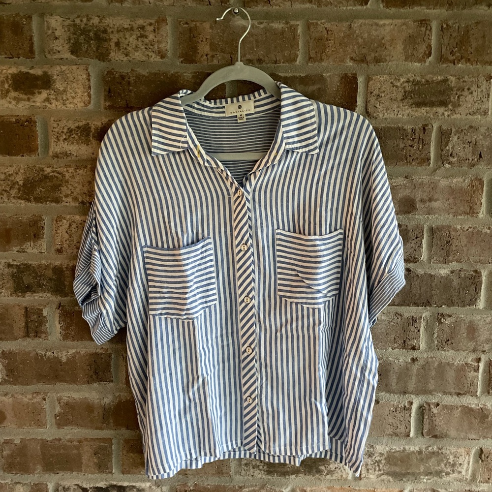 💙Socialite Blue Stripe Top💙